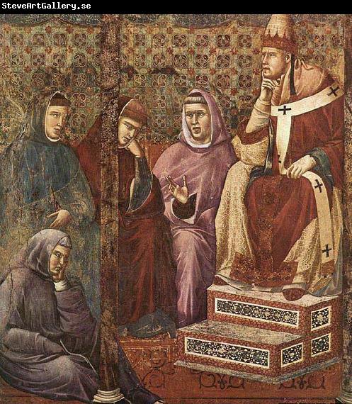 GIOTTO di Bondone St Francis Preaching before Honorius III